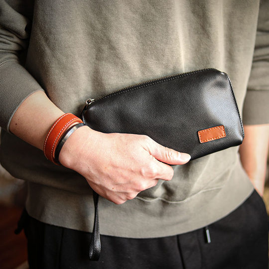 Original cowhide clutch simple business handbag