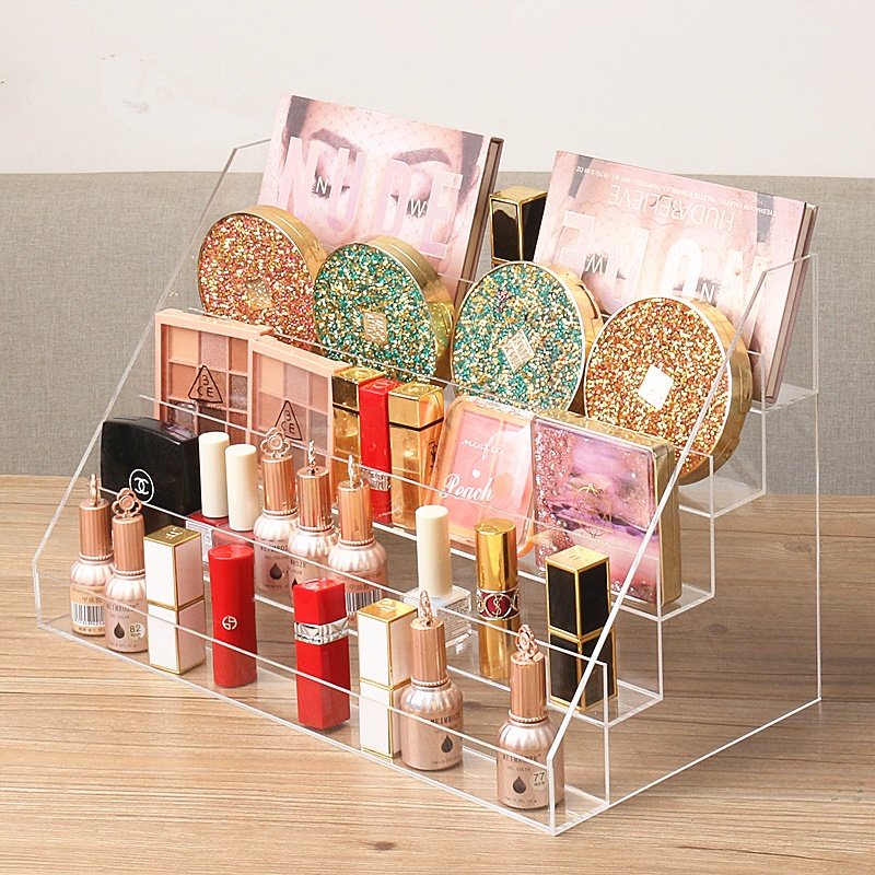 梳妆台阶梯亚克力眼影盘收纳盒口红指甲油化妆品桌面展示置物架女,淘宝优惠券,粉丝福利购,淘宝优惠卷