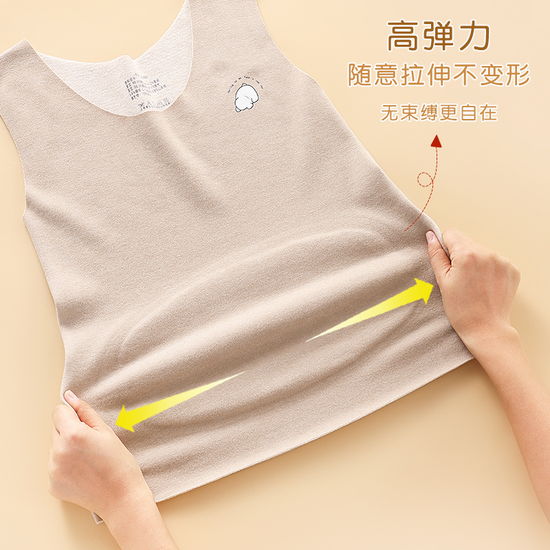 儿童保暖背心内穿护肚加绒男童羊毛蚕丝打底男宝宝2025秋冬款马甲 - 图2