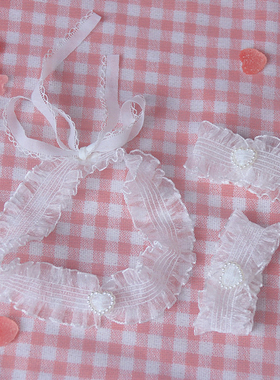 choker透明白色蕾丝系带锁骨链