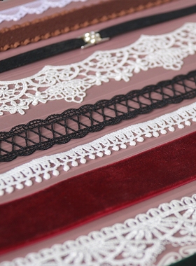 包邮5条蕾丝项链短项圈锁骨链女