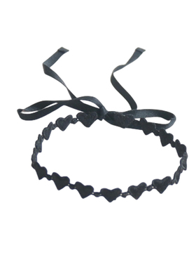 choker系带黑色心形刺绣蕾丝项圈