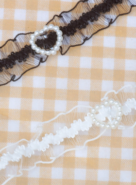 防过敏系带项圈日本萌妹弹力白色