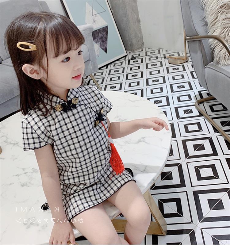 夏季女童短袖洋气公主裙2024新款女孩旗袍公主裙中小童宝宝连衣裙 - 图2