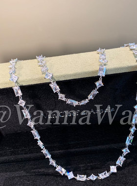 VanWan碎泪星河！施华洛闪钻项链冰晶超闪锁骨链高级感百搭高保色