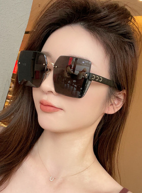 无框墨镜女款方形显瘦2025新款防晒遮阳韩版ins网红高级感太阳镜