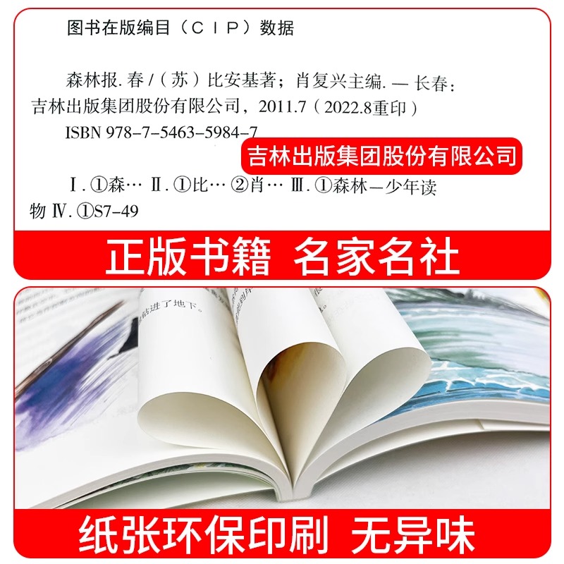 【老师推荐】彩图版森林报春夏秋冬全四册正版三四五六年级阅读必读课外书比安基原著完整无删减故事书课本配套书目沈石溪狼王梦 - 图3