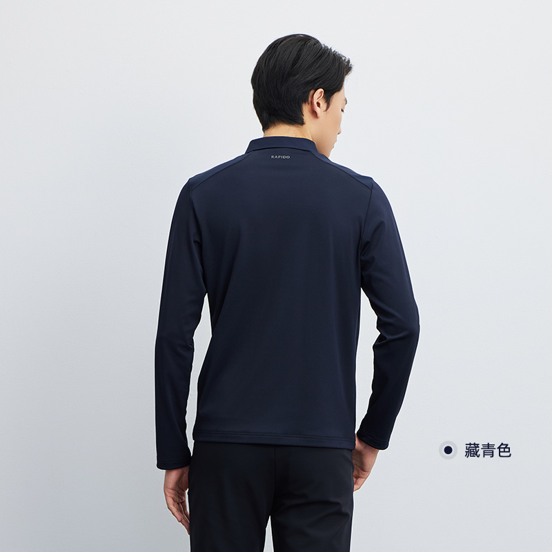 【新品】RAPIDO雳霹道25年秋冬男士简约微磨毛休闲内搭长袖POLO衫 - 图3