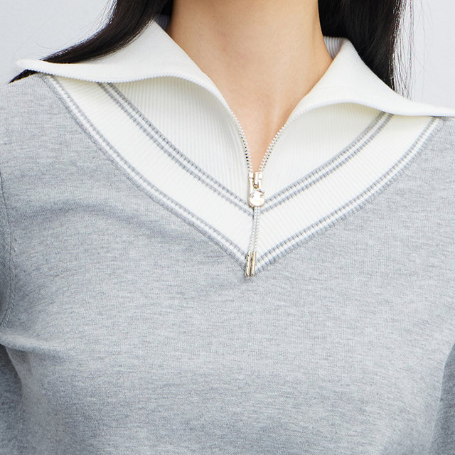 ແມ່ຍິງ R Series Lapel ກິລາປົກກະຕິ Sweater ປະຈໍາວັນ