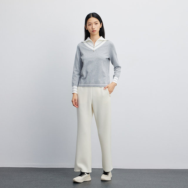 ແມ່ຍິງ R Series Lapel ກິລາປົກກະຕິ Sweater ປະຈໍາວັນ