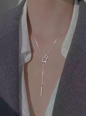 钛钢女毛衣链项链长款高级感百搭