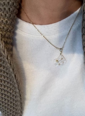 轻奢气质芒星不规则贝母耳环项链轻小众设计时尚高级ins风毛衣链