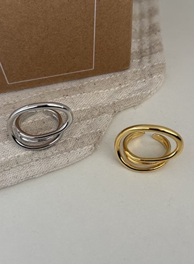 冷淡风简约百搭多层条纹戒指女时尚气质高级感潮流设计指环配饰