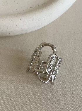 甜酷辣妹缕空交错不规则宽版戒指女轻奢欧美个性夸张独特指环戒