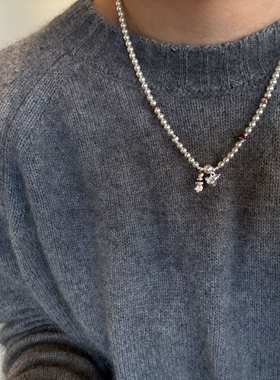 甜美气质红色葫芦珍珠玻璃珍珠项链毛衣链轻奢新中式颈链饰品