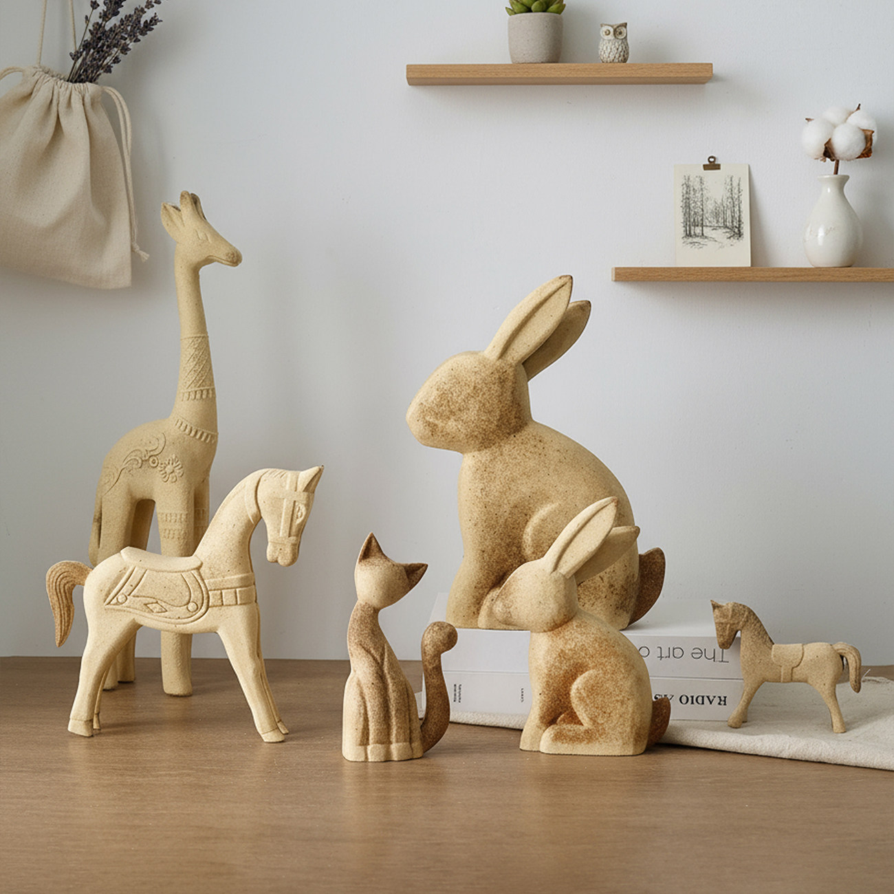 DIY绘画涂鸦上色动物毛坯白胚桌面摆件手工制作材料创意木马摆件,淘宝优惠券,粉丝福利购,淘宝优惠卷