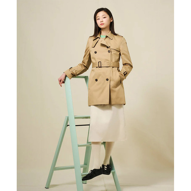 Binbo women's cotton lapel classic old money windbreaker