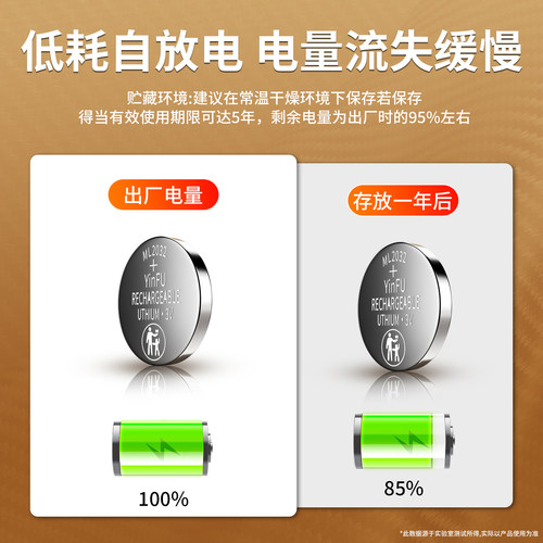 茵伏ML2032可充电纽扣电池cr2032汽车钥匙3v玩具主板ml1220充电器 - 图1