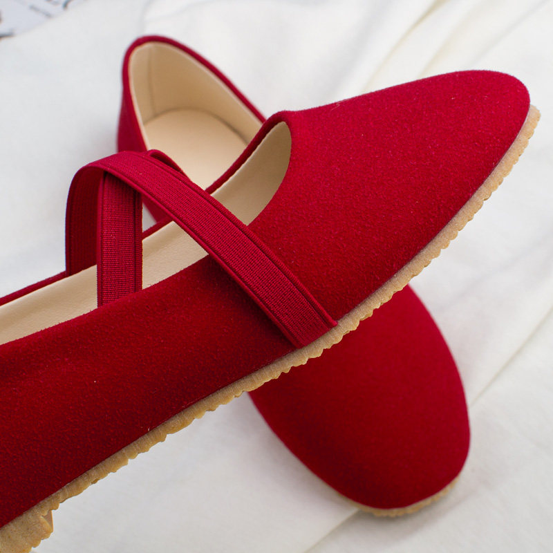 小红鞋平底复古交叉带韩版方头浅口晚晚鞋温柔百搭芭蕾舞单鞋女,淘宝优惠券,粉丝福利购,淘宝优惠卷