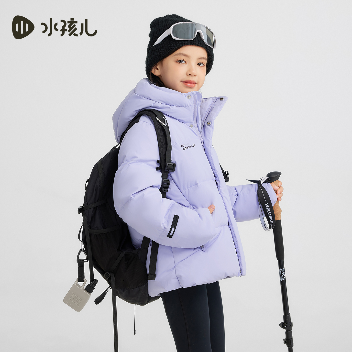 [商场同款]水孩儿童装羽绒服女童2025秋冬新品男童三防连帽厚外套 - 图1