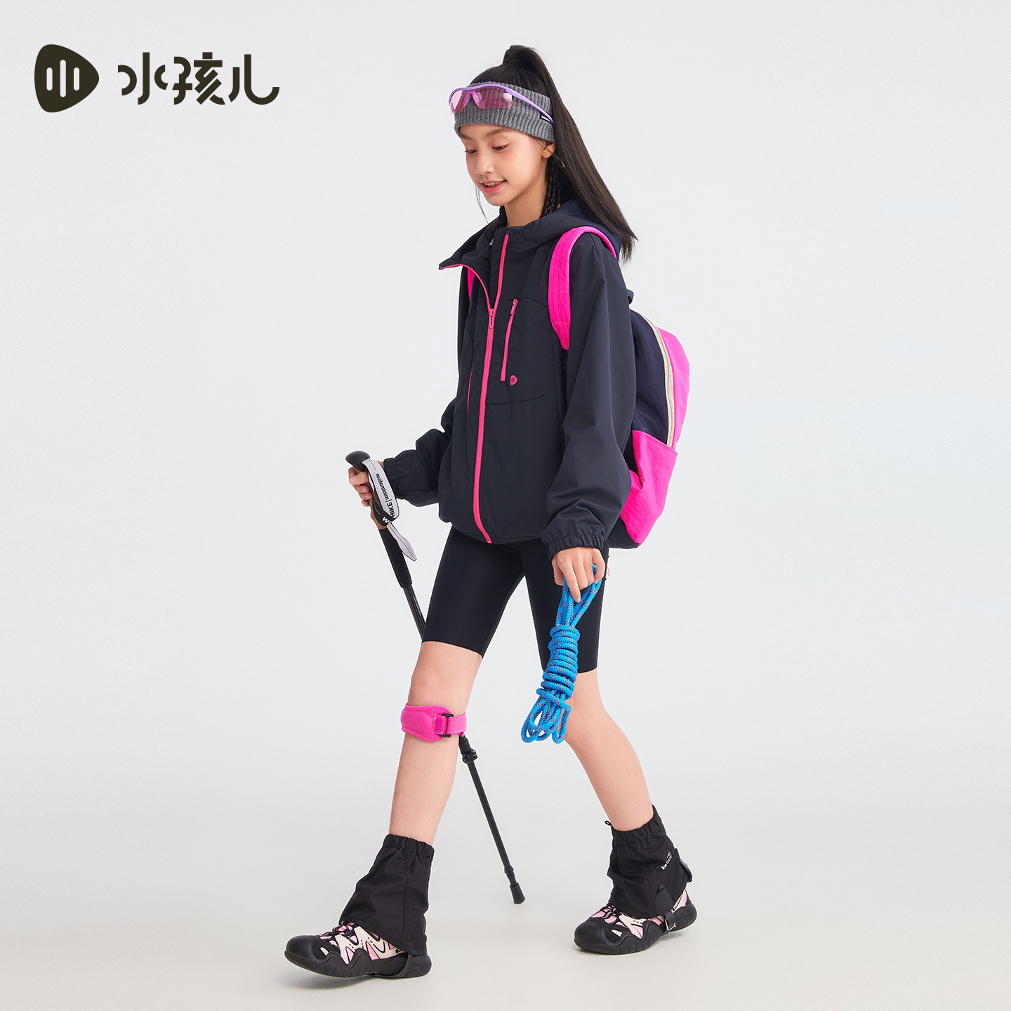 水孩儿儿童三防风衣秋季新品抗静电连帽外套