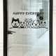 Glass door pvc wall sticker cute cartoon animal sticker