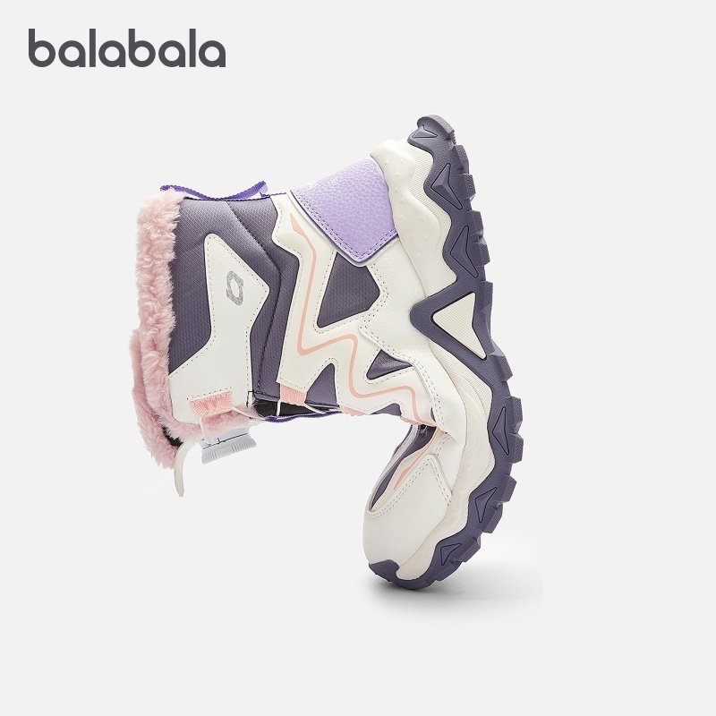 巴拉巴拉童鞋儿童运动靴女童加绒保暖儿童运动鞋冬防滑靴子旋钮扣,淘宝优惠券,粉丝福利购,淘宝优惠卷