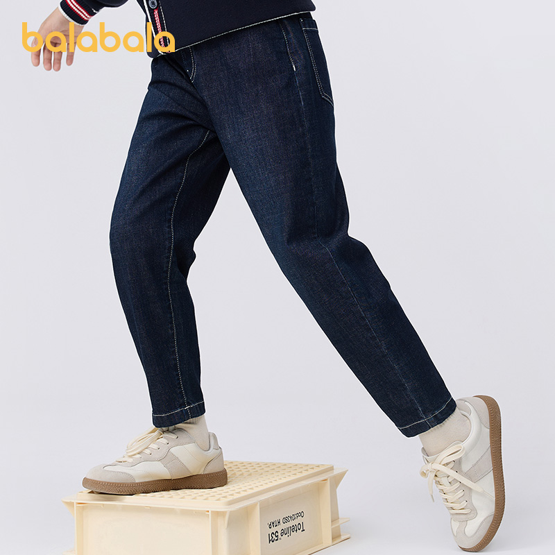巴拉巴拉男童牛仔裤大童宽松长裤儿童直筒裤子2025秋季新款童装潮 - 图1