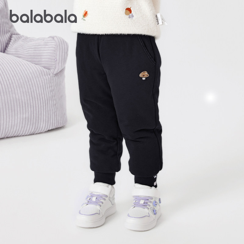 巴拉巴拉女童运动裤宝宝休闲长裤儿童黑色卫裤冬装新款裤子童装潮,淘宝优惠券,粉丝福利购,淘宝优惠卷