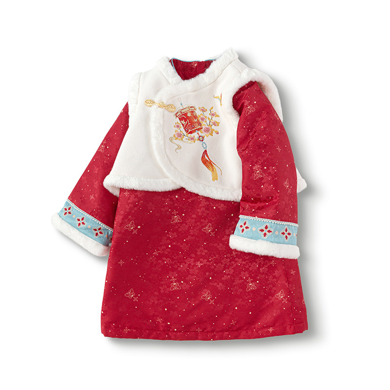 巴拉巴拉女童旗袍宝宝新中式连衣裙儿童红色刺绣裙子冬装新款童装,淘宝优惠券,粉丝福利购,淘宝优惠卷