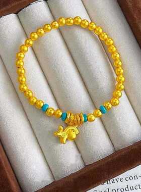 新款小马盘缠手链女黄金色马到成功手串生肖马本命年手链子送闺蜜