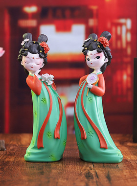 唐宫夜宴侍女古风工位潮玩摆件