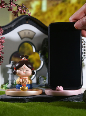 唐仕女祈愿到运手机桌面支架摆件