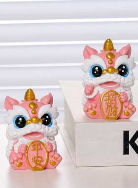 国潮解压醒狮装饰客厅桌面小摆件