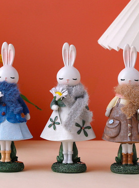 可爱贝莎兔子摆件女孩摆件儿童卧室桌面装饰生日礼物圣诞节送女生