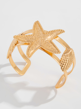 金属海星贝壳手镯女 2025冬季新潮个性小众网红海边旅行拍照饰品