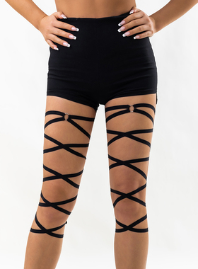 黑色缠绕弹力臂链大腿链