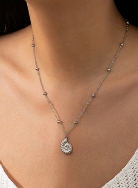 海螺吊坠珠子链项链女2025夏季时尚简约百搭气质海边旅行度假饰品