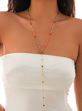 时尚塑料水晶链项链女2025简约时尚百搭气质网红逛街约会配饰品潮