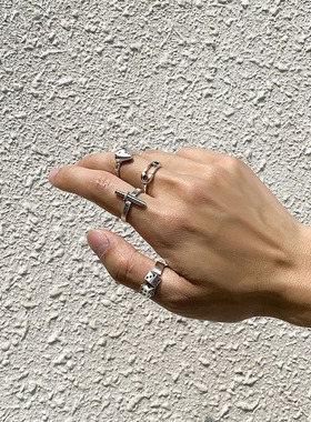 男士匕首蘑菇筛子4件套戒指套装