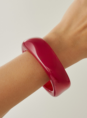 不规则晕染理石纹树脂手镯女 2025秋冬新潮时尚网红写真拍照饰品