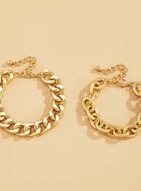 两条一套嘻哈粗链条女夏ins小众