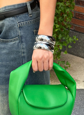 3件套弧形光面金属手镯女 欧美新潮大气嘻哈风格写真拍照搭配饰品