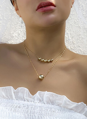 简约2件套CCB珠子项链套装