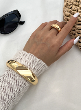 高级感不规则波浪水滴弹簧式手镯女2025新潮轻奢网红舞台走秀饰品