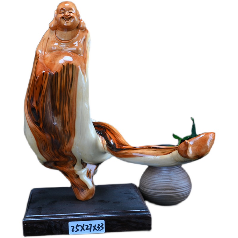 太行崖柏根雕摆件弥勒佛达摩人物观音天然随型木雕雕件礼品工艺品 - 图3