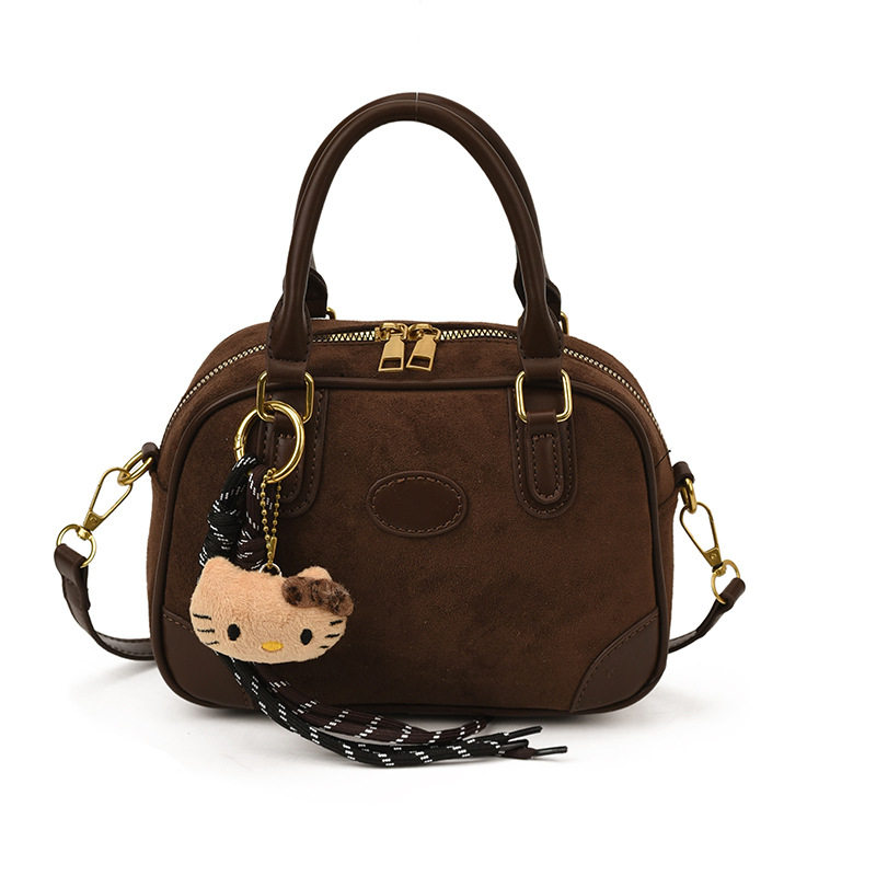 小众复古撞色手提包包女秋冬2025新款韩国小众绒面拼接单肩斜挎包,淘宝优惠券,粉丝福利购,淘宝优惠卷