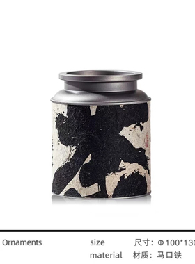 新中式样板间书房书柜展示柜茶具茶饼茶叶罐盆景装饰摆件软装搭配