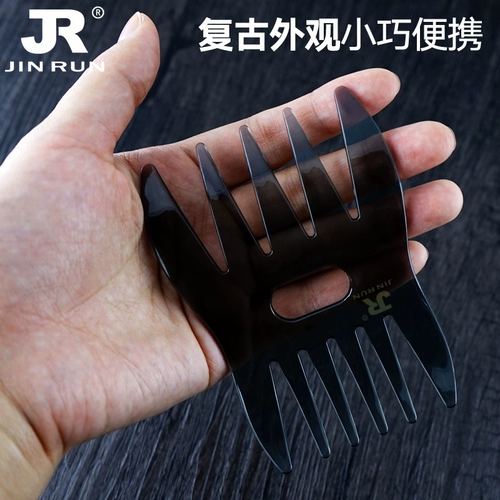 Европейская и американская ретро -масляная головка Combs Choarse зубная расческа, расчесала широкая зубчатая расческа, большая задняя расщепление, двойная расчесала для большой формы зубов мужчин