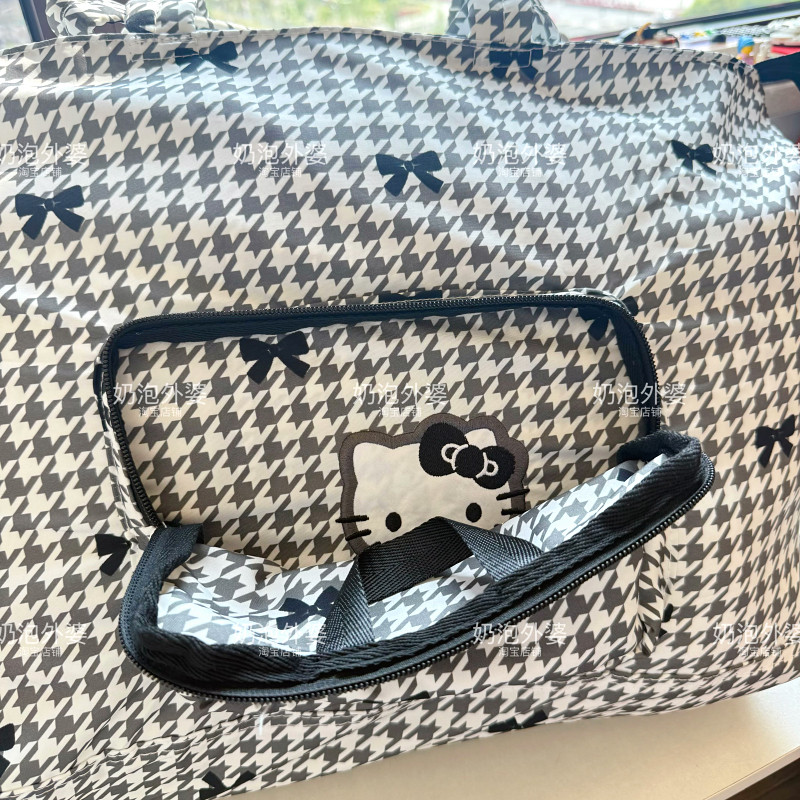 ins日系新款猫咪折叠购物袋大容量拉杆旅行袋卡通可爱行李收纳包,淘宝优惠券,粉丝福利购,淘宝优惠卷